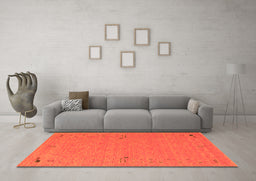 Machine Washable Abstract Orange Contemporary Area Rugs in a Living Room, wshcon161org