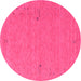 Round Machine Washable Abstract Pink Contemporary Rug, wshcon161pnk