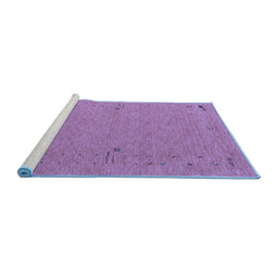 Sideview of Machine Washable Abstract Blue Contemporary Rug, wshcon161blu