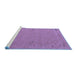 Sideview of Machine Washable Abstract Blue Contemporary Rug, wshcon161blu