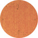 Round Abstract Brown Contemporary Rug, con161brn