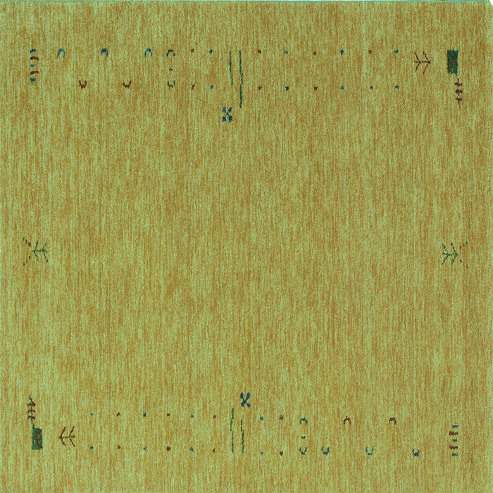 Square Abstract Turquoise Contemporary Rug, con161turq