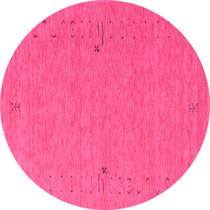 Round Abstract Pink Contemporary Rug, con161pnk
