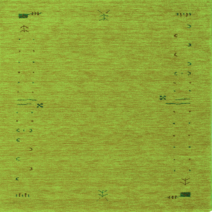 Serging Thickness of Abstract Green Contemporary Rug, con161grn