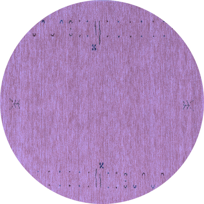 Round Abstract Blue Contemporary Rug, con161blu