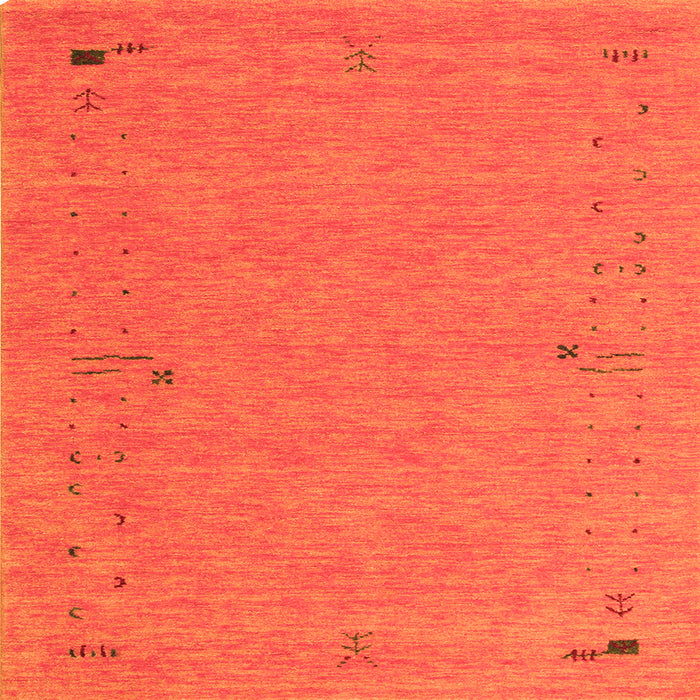 Serging Thickness of Abstract Orange Contemporary Rug, con161org