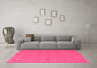 Machine Washable Abstract Pink Contemporary Rug in a Living Room, wshcon161pnk