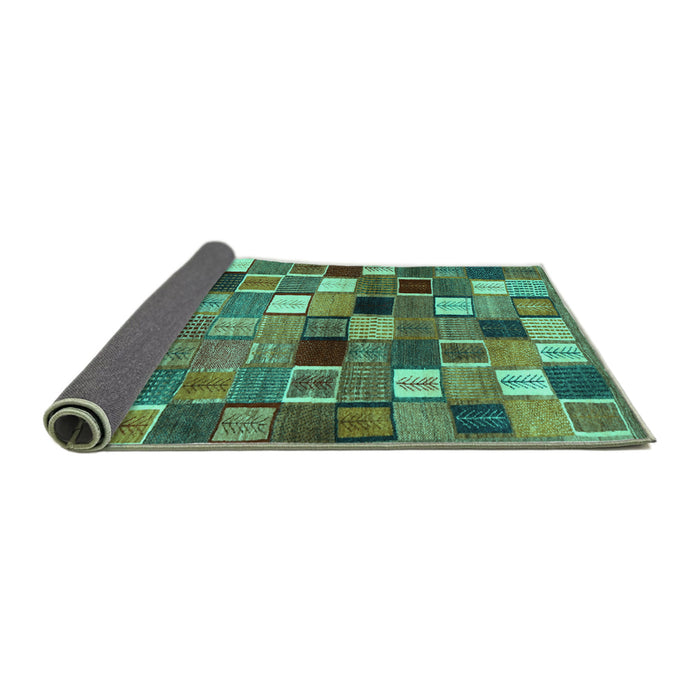 Sideview of Abstract Turquoise Contemporary Rug, con1620turq