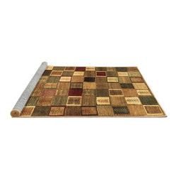 Sideview of Machine Washable Abstract Brown Contemporary Rug, wshcon1620brn