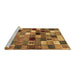 Sideview of Machine Washable Abstract Brown Contemporary Rug, wshcon1620brn