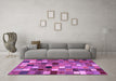 Machine Washable Abstract Purple Contemporary Area Rugs in a Living Room, wshcon1620pur