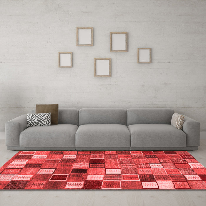 Contemporary Red Washable Rugs
