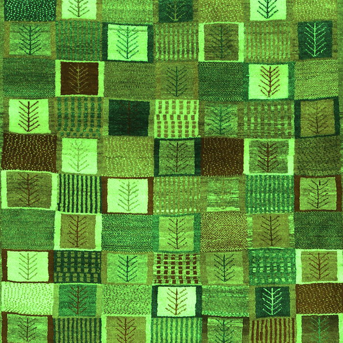 Serging Thickness of Machine Washable Abstract Green Contemporary Area Rugs, wshcon1620grn