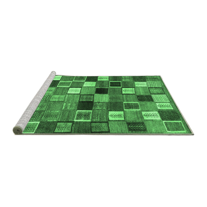 Sideview of Machine Washable Abstract Emerald Green Contemporary Area Rugs, wshcon1620emgrn