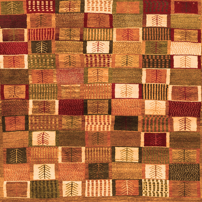Serging Thickness of Abstract Orange Contemporary Rug, con1620org