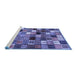 Sideview of Machine Washable Abstract Blue Contemporary Rug, wshcon1620blu