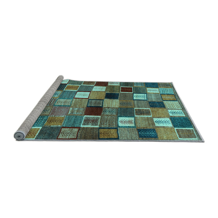 Sideview of Machine Washable Abstract Light Blue Contemporary Rug, wshcon1620lblu