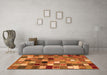 Machine Washable Abstract Orange Contemporary Area Rugs in a Living Room, wshcon1620org