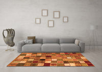 Machine Washable Abstract Orange Contemporary Rug, wshcon1620org