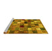 Sideview of Machine Washable Abstract Yellow Contemporary Rug, wshcon1620yw