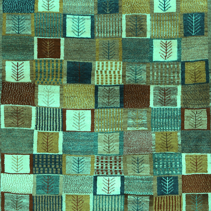 Abstract Turquoise Contemporary Rug, con1620turq