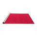 Serging Thickness of Machine Washable Contemporary Red Rug, wshcon1621