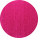 Round Machine Washable Abstract Pink Contemporary Rug, wshcon1621pnk