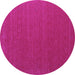 Round Machine Washable Abstract Purple Contemporary Area Rugs, wshcon1621pur