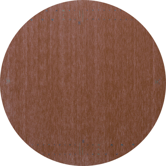 Round Abstract Turquoise Contemporary Rug, con1621turq