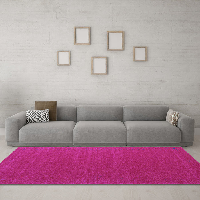 Machine Washable Abstract Purple Contemporary Area Rugs in a Living Room, wshcon1621pur
