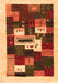 Serging Thickness of Machine Washable Abstract Orange Contemporary Area Rugs, wshcon1622org