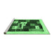 Sideview of Machine Washable Abstract Emerald Green Contemporary Area Rugs, wshcon1622emgrn