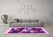 Machine Washable Abstract Purple Contemporary Area Rugs in a Living Room, wshcon1622pur