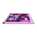 Sideview of Machine Washable Abstract Purple Contemporary Area Rugs, wshcon1622pur