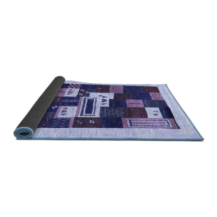 Sideview of Abstract Blue Contemporary Rug, con1622blu