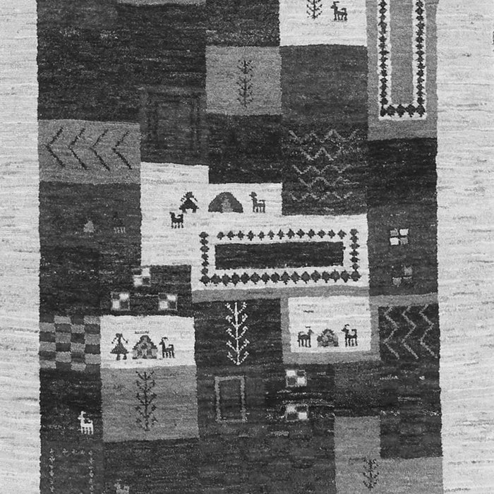 Serging Thickness of Machine Washable Abstract Gray Contemporary Rug, wshcon1622gry