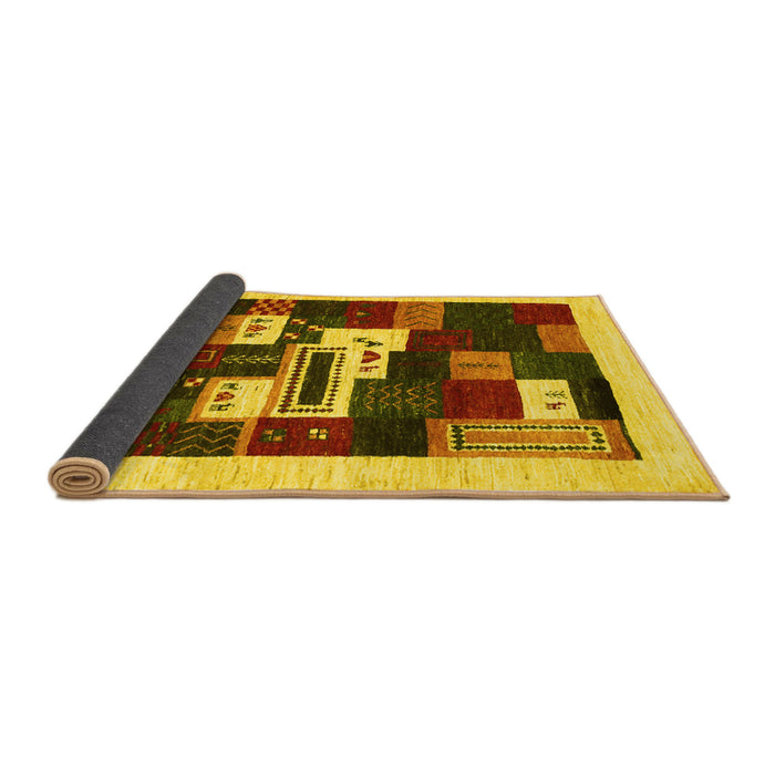 Sideview of Abstract Yellow Contemporary Rug, con1622yw