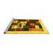 Sideview of Machine Washable Abstract Yellow Contemporary Rug, wshcon1622yw