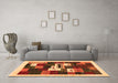 Machine Washable Abstract Orange Contemporary Area Rugs in a Living Room, wshcon1622org