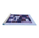 Sideview of Machine Washable Abstract Blue Contemporary Rug, wshcon1622blu