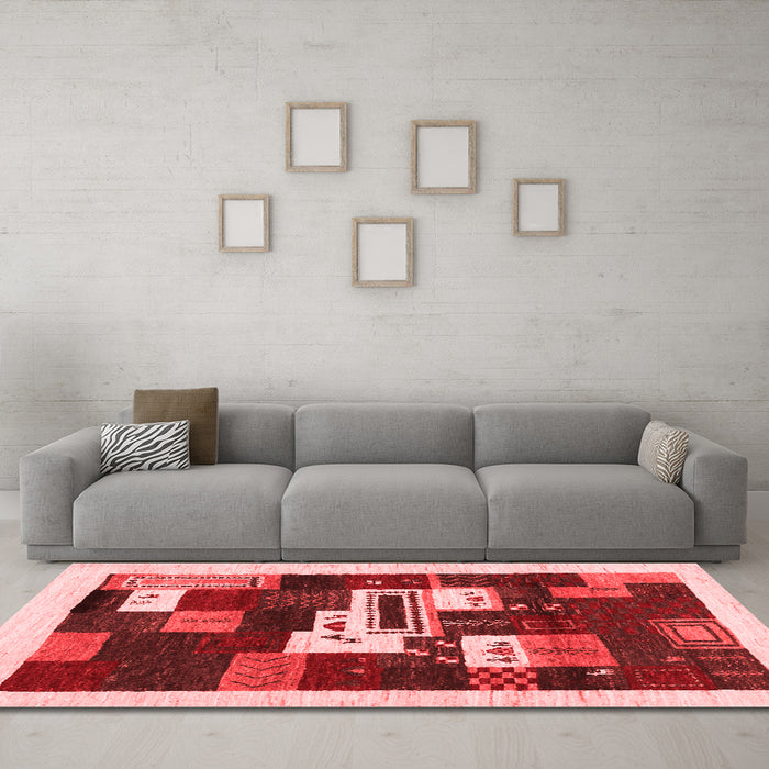 Contemporary Red Washable Rugs