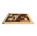 Sideview of Machine Washable Abstract Brown Contemporary Rug, wshcon1622brn