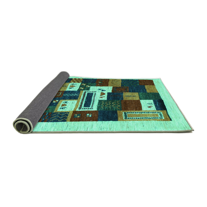 Sideview of Abstract Turquoise Contemporary Rug, con1622turq