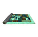 Sideview of Abstract Turquoise Contemporary Rug, con1622turq