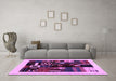 Machine Washable Abstract Purple Contemporary Area Rugs in a Living Room, wshcon1623pur