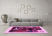 Machine Washable Abstract Pink Contemporary Rug in a Living Room, wshcon1623pnk