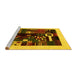 Sideview of Machine Washable Abstract Yellow Contemporary Rug, wshcon1623yw