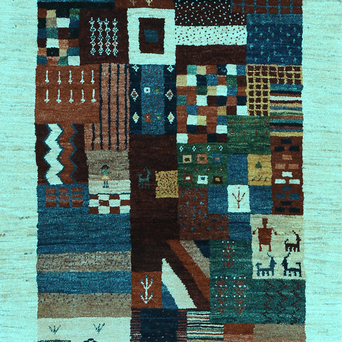 Abstract Light Blue Contemporary Rug, con1623lblu