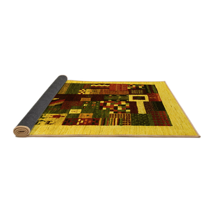 Sideview of Abstract Yellow Contemporary Rug, con1623yw