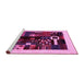 Sideview of Machine Washable Abstract Pink Contemporary Rug, wshcon1623pnk